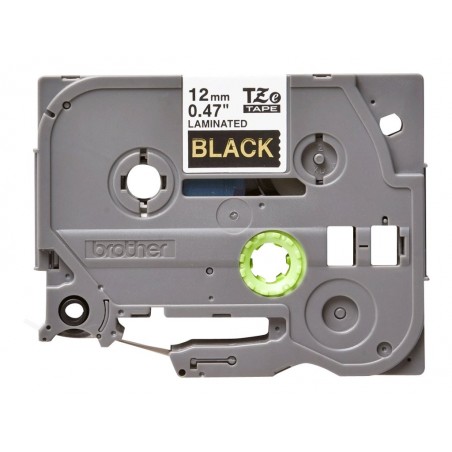 BROTHER TZE334 Taśma Brother 12mm Gold on Black BROTHER TZE334 Taśma Brother 12mm Gold on Black