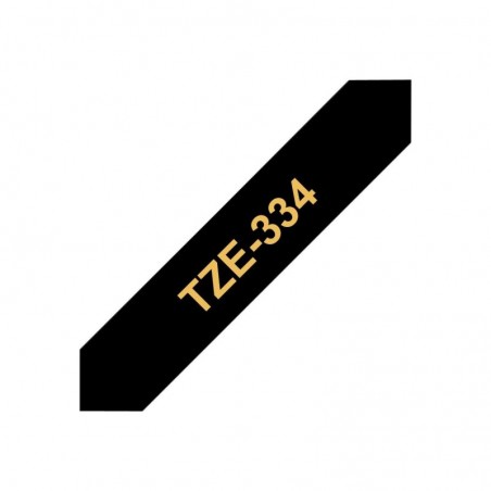 BROTHER TZE334 Taśma Brother 12mm Gold on Black BROTHER TZE334 Taśma Brother 12mm Gold on Black