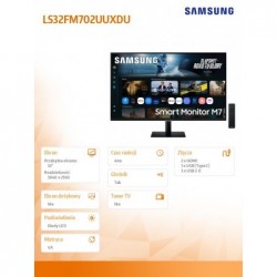 Monitor 32 cale Smart M7 60Hz 4K 3840x2160 UHD M70F LS32FM702UUXDU 