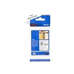 BROTHER TZEN221 Taśma Brother 9mm BLACK ON WHITE NON LAMINATED