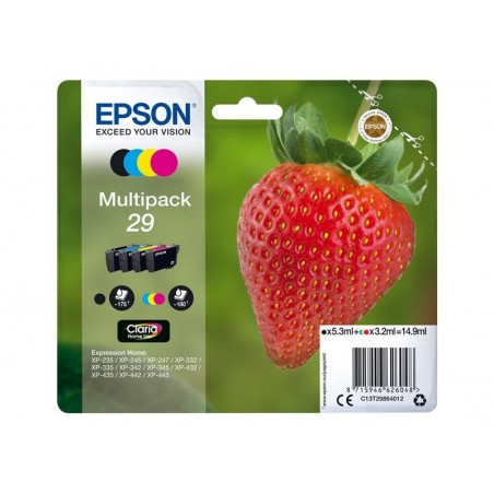 EPSON C13T29864012 Tusz Epson Strawberry Multipack Claria Home 4-color 29 14,9 ml EPSON C13T29864012 Tusz Epson Strawberry Multipack Claria Home 4-color 29 14,9 ml