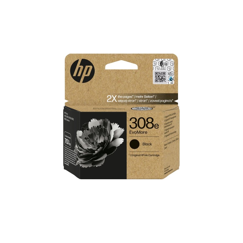 HP 308e EvoMore Black Original Ink Cartridge