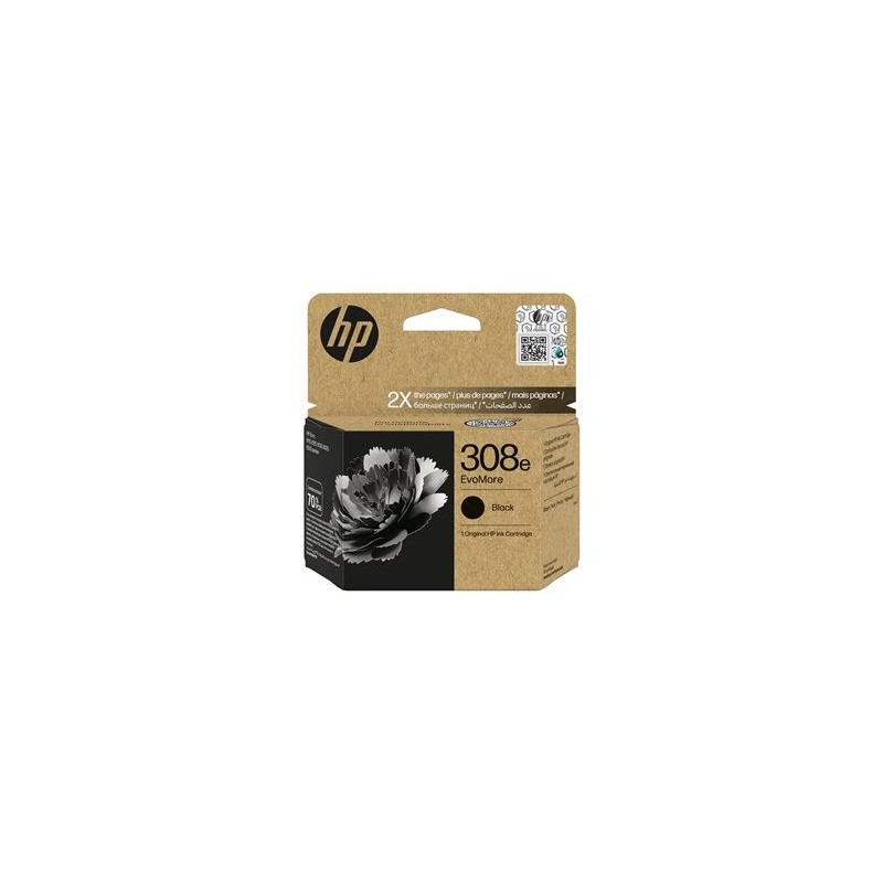 HP 308e EvoMore Black Original Ink Cartridge
