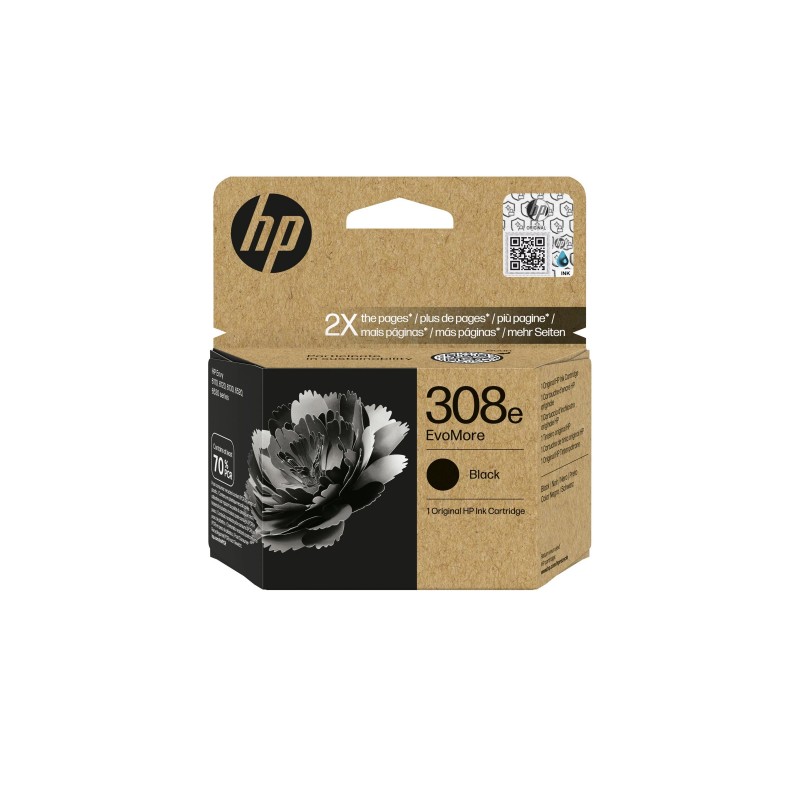 HP 308e EvoMore Black Original Ink Cartridge