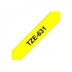 BROTHER TZE631 Brother TZE631 Banda laminata 12mm BLACK ON YELLOW
