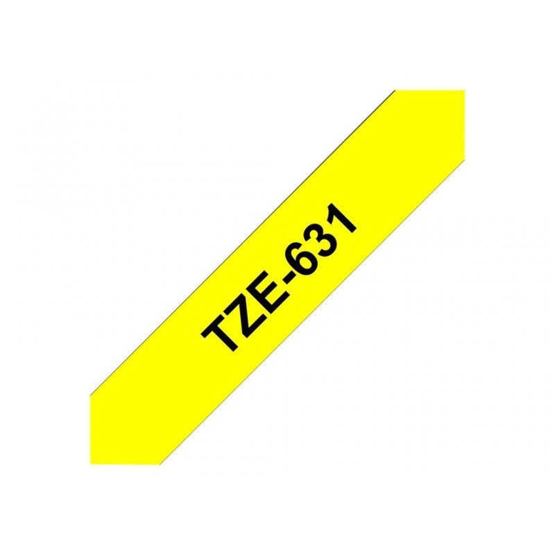 BROTHER TZE631 Brother TZE631 Banda laminata 12mm BLACK ON YELLOW