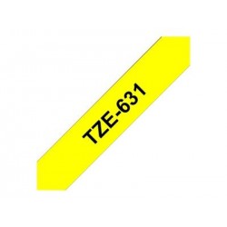 BROTHER TZE631 Brother TZE631 Banda laminata 12mm BLACK ON YELLOW