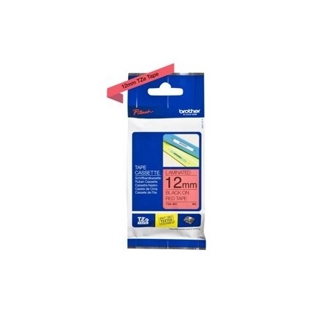 BROTHER TZe431 Taśma Brother 12mm BLACK ON RED