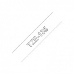 BROTHER TZE135 Taśma Brother 12mm WHITE ON CLEAR BROTHER TZE135 Taśma Brother 12mm WHITE ON CLEAR