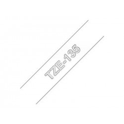 BROTHER TZE135 Taśma Brother 12mm WHITE ON CLEAR BROTHER TZE135 Taśma Brother 12mm WHITE ON CLEAR