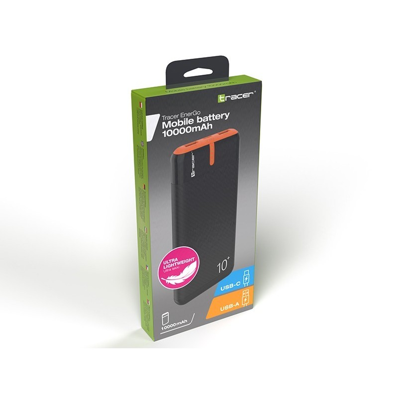 PowerBank EnerGo 10000mAh czarno-pomarańczowy PowerBank EnerGo 10000mAh czarno-pomarańczowy