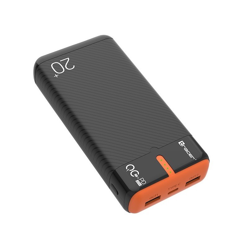 Power bank EnerGen 20000mAh PD+QC3.0 czarno-pomarańczowy Power bank EnerGen 20000mAh PD+QC3.0 czarno-pomarańczowy