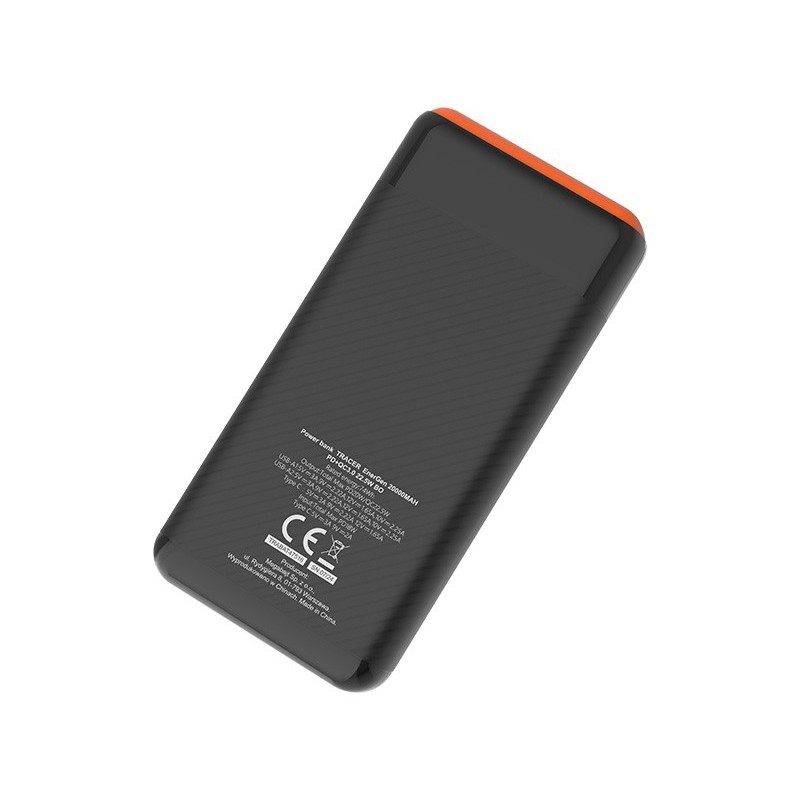 Power bank EnerGen 20000mAh PD+QC3.0 czarno-pomarańczowy Power bank EnerGen 20000mAh PD+QC3.0 czarno-pomarańczowy