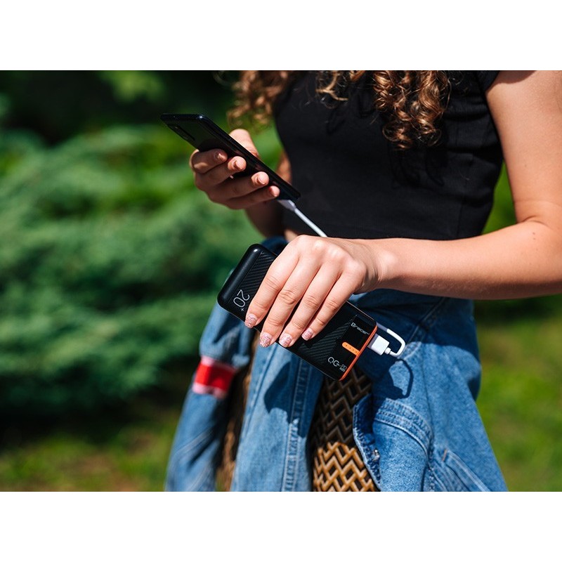 Power bank EnerGen 20000mAh PD+QC3.0 czarno-pomarańczowy Power bank EnerGen 20000mAh PD+QC3.0 czarno-pomarańczowy