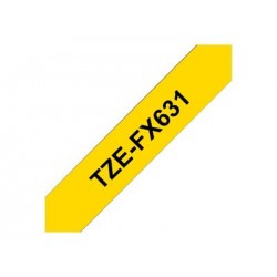 BROTHER TZEFX631 Taśma Brother 12mm BLACK ON YELLOW FLEXIBLE ID