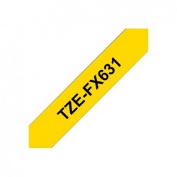 BROTHER TZEFX631 Taśma Brother 12mm BLACK ON YELLOW FLEXIBLE ID