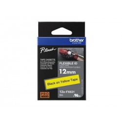 BROTHER TZEFX631 Taśma Brother 12mm BLACK ON YELLOW FLEXIBLE ID