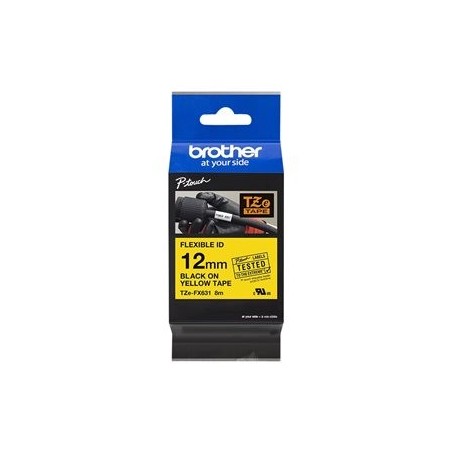 BROTHER TZEFX631 Taśma Brother 12mm BLACK ON YELLOW FLEXIBLE ID
