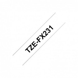 BROTHER TZEFX231 Taśma Brother 12mm BLACK ON WHITE FLEXIBLE ID