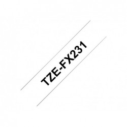 BROTHER TZEFX231 Taśma Brother 12mm BLACK ON WHITE FLEXIBLE ID