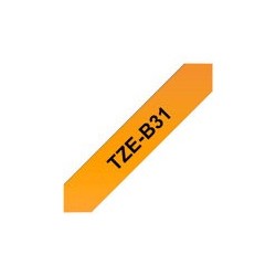 BROTHER TZEB31 Taśma Brother 12mm BLACK ON FLUO. ORANGE