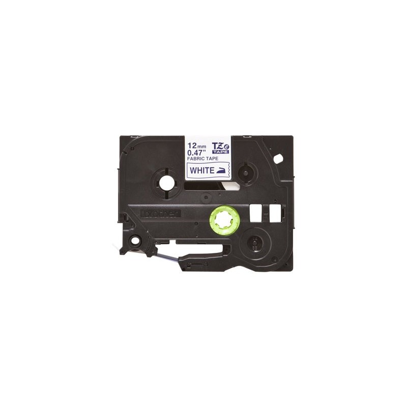 BROTHER TZEFA3 Tape Brother 12mm BLUE ON white fabric