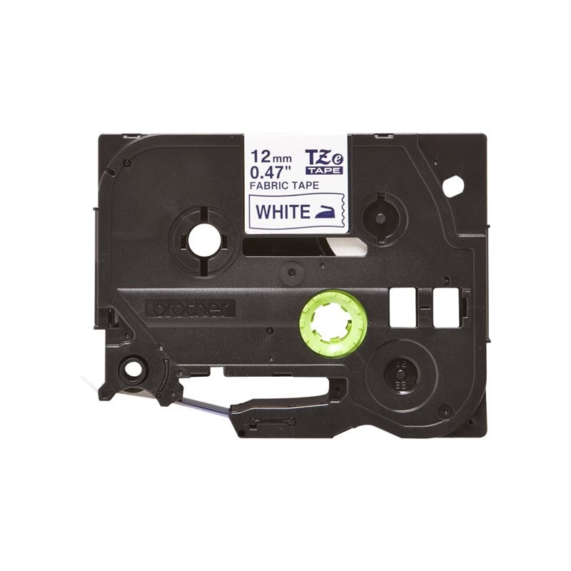 BROTHER TZEFA3 Tape Brother 12mm BLUE ON white fabric