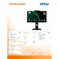 Monitor 23.8 cala PRO MP242PMG LED/FHD/Flat/120Hz/czarny