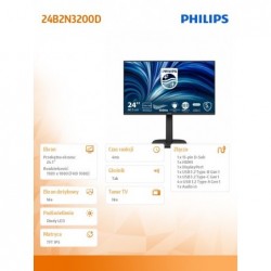 Monitor 24.1 cala 24B2N3200D IPS 16:10 100Hz HDMI DP VGA Pivot Monitor 24.1 cala 24B2N3200D IPS 16:10 100Hz HDMI DP VGA Pivot