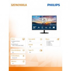 Monitor 31.5 cala 32E1N3100LA VA 75Hz HDMIx2 VGA Monitor 31.5 cala 32E1N3100LA VA 75Hz HDMIx2 VGA