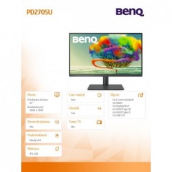 Monitor 27 cali PD2705U  LED 5ms/QHD/IPS/HDMI/DP/USB