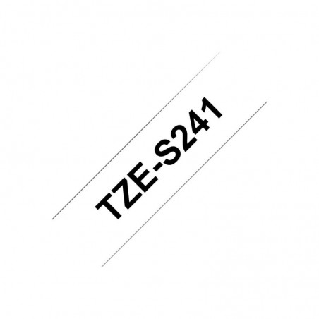 BROTHER TZES241 Tape Brother 18mm BLACK ON WHITE ADHESIVE TAPE