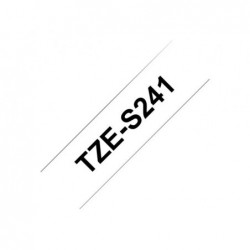 BROTHER TZES241 Tape Brother 18mm BLACK ON WHITE ADHESIVE TAPE
