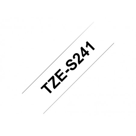 BROTHER TZES241 Tape Brother 18mm BLACK ON WHITE ADHESIVE TAPE