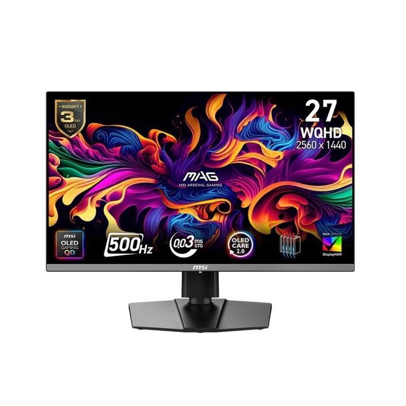 Monitor MAG 272QP QD-OLED X50/26.5 cala/QD-OLED/WQHD/Flat/500Hz/Black Monitor MAG 272QP QD-OLED X50/26.5 cala/QD-OLED/WQHD/Flat/500Hz/Black