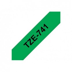 BROTHER TZe741 Taśma Brother 18mm BLACK ON GREEN