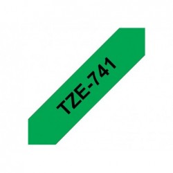 BROTHER TZe741 Taśma Brother 18mm BLACK ON GREEN