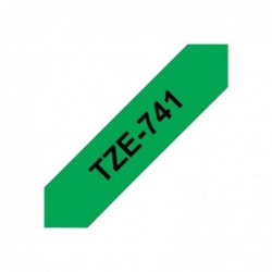 BROTHER TZe741 Taśma Brother 18mm BLACK ON GREEN