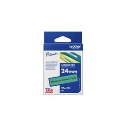 BROTHER TZE751 Taśma Brother 24mm BLACK ON GREEN