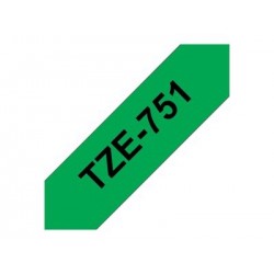 BROTHER TZE751 Taśma Brother 24mm BLACK ON GREEN