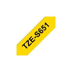 BROTHER TZES651 Taśma Brother 24mm BLACK ON YELLOW ADHESIVE TAPE