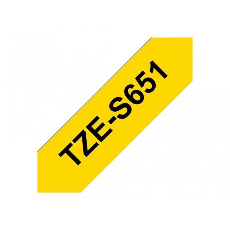 BROTHER TZES651 Taśma Brother 24mm BLACK ON YELLOW ADHESIVE TAPE