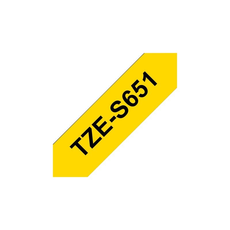 BROTHER TZES651 Taśma Brother 24mm BLACK ON YELLOW ADHESIVE TAPE
