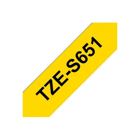 BROTHER TZES651 Taśma Brother 24mm BLACK ON YELLOW ADHESIVE TAPE