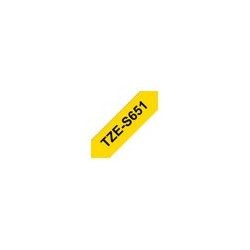BROTHER TZES651 Taśma Brother 24mm BLACK ON YELLOW ADHESIVE TAPE