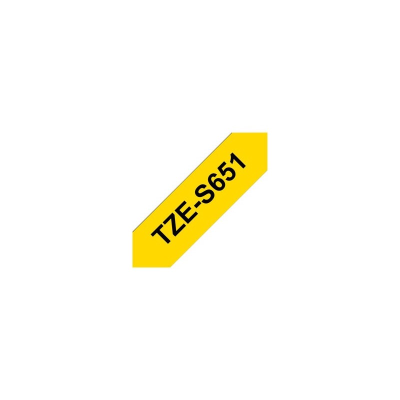BROTHER TZES651 Taśma Brother 24mm BLACK ON YELLOW ADHESIVE TAPE