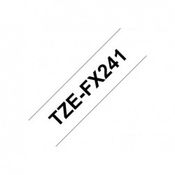 BROTHER TZEFX241 Taśma Brother 18mm BLACK ON WHITE FLEXIBLE ID