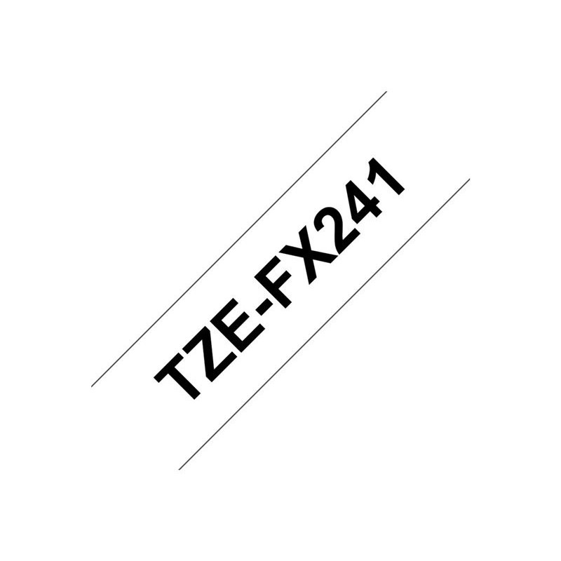 BROTHER TZEFX241 Taśma Brother 18mm BLACK ON WHITE FLEXIBLE ID