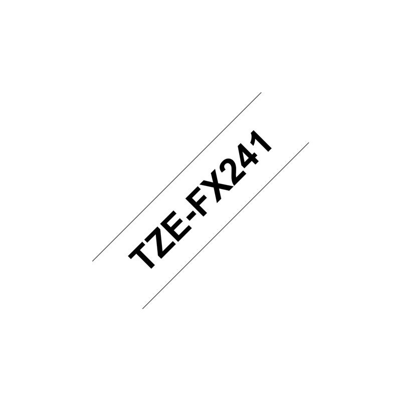 BROTHER TZEFX241 Taśma Brother 18mm BLACK ON WHITE FLEXIBLE ID