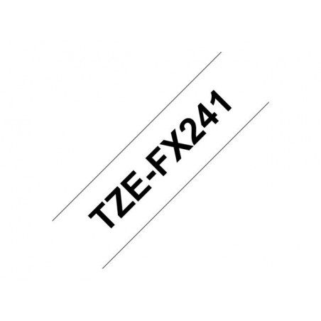 BROTHER TZEFX241 Taśma Brother 18mm BLACK ON WHITE FLEXIBLE ID